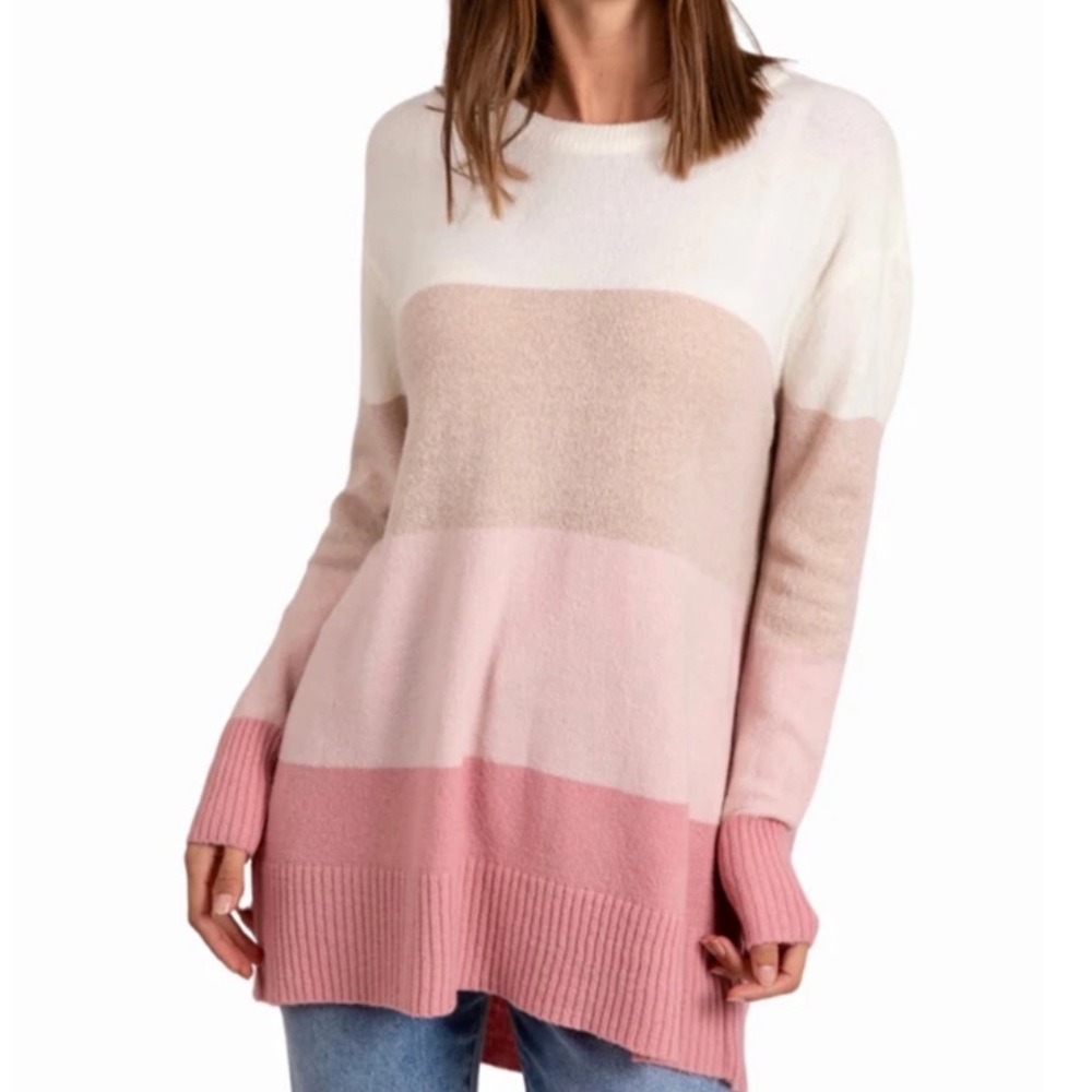 Pink Lily Striped Sweater - Picture 2 of 3
